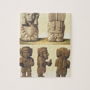 Aztekische Idole, Mexiko (Farblithographie)