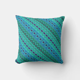 Aztekische indische Stammes- Mayafarbe geometrisch Kissen