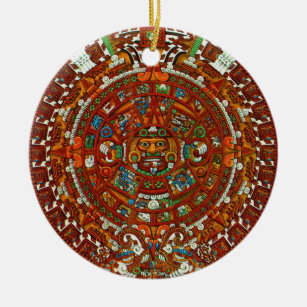 aztekische Kalender-Mayaverzierung Keramikornament