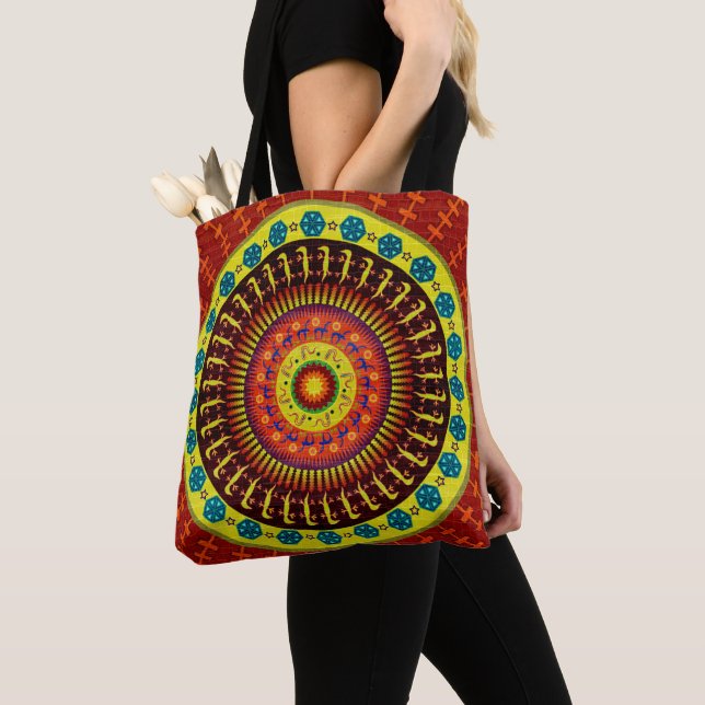 Aztekische Krokodile-Hauttribal-Printwerbung Tasche (Von Nahem)