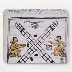 Aztekische Männer, die Patoli spielen Mousepad