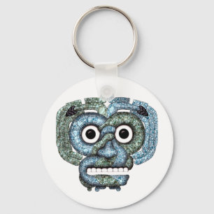 Aztekische Mosaik Tlaloc Maske Schlüsselanhänger