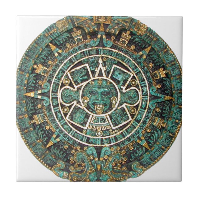 Aztekischer alter runder Disc-Mayakalender Fliese (Vorderseite)