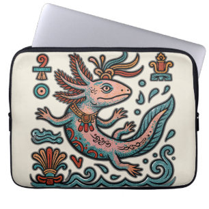 Aztekischer Axolotl Xolotl erodierte Stein tribal Laptopschutzhülle