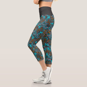 Aztekischer Axolotl Xolotl Stammesmuster Mythologi Capri Leggings