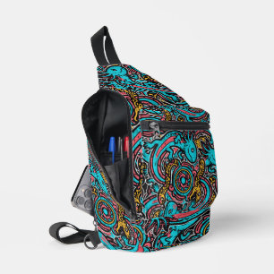 Aztekischer Axolotl Xolotl Stammesmuster Mythologi Crossbody Bag