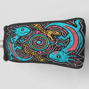 Aztekischer Gott Xolotl kämpft gegen Jaguar-Kampf- Golf Headcover