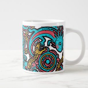 Aztekischer Gott Xolotl kämpft gegen Jaguar-Kampf- Jumbo-Tasse