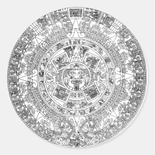 aztekischer Kalender Runder Aufkleber