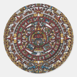 Aztekischer Kalender Runder Aufkleber