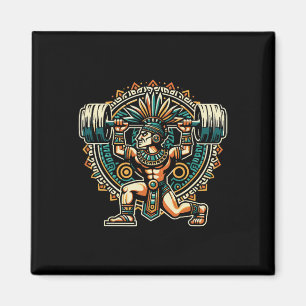 Aztekischer Krieger Fitnessstudio Gewichtheben Bod Magnet