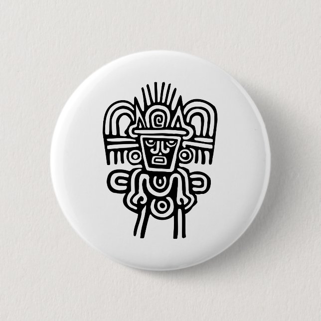 Aztekischer Mann Button (Vorderseite)