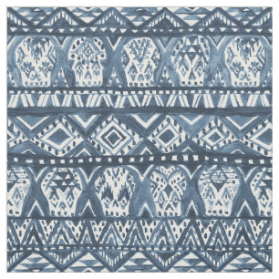 Aztekischer Schädel Boho des Indigo-AZTECHIE Stoff
