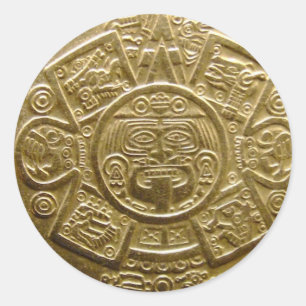 Aztekischer Sonnescheibenaufkleber Runder Aufkleber