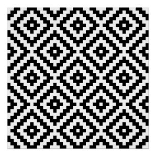 Aztekischer Symbol-Block großes Ptn schwarz u. Poster