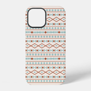 Aztekisches Formenmuster Rost Teal Creme iPhone 12 Hülle