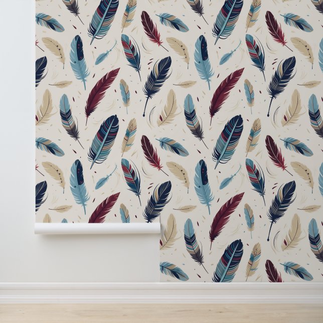 Aztekisches Indianerfedermuster Tapete (Anwendung)