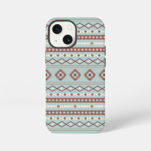 Aztekisches Mischmotiv-Muster rostet creme-blau iPhone 13 Mini Hülle