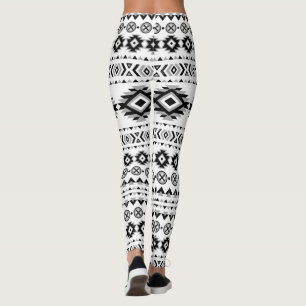 Aztekisches Muster Schwarzweiss Leggings