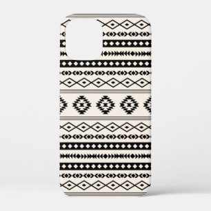 Aztekisches Schwarz auf Cream Mixed Motifs Muster Case-Mate iPhone Hülle
