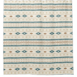 Aztekisches Stammes- Druck-neutrales Braun-beige Duschvorhang