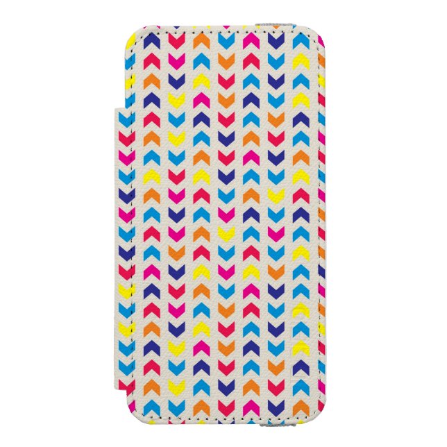 Aztekisches Zickzack buntes Incipio iPhone Geldbeutel-Hülle (Folio Vorderseite)