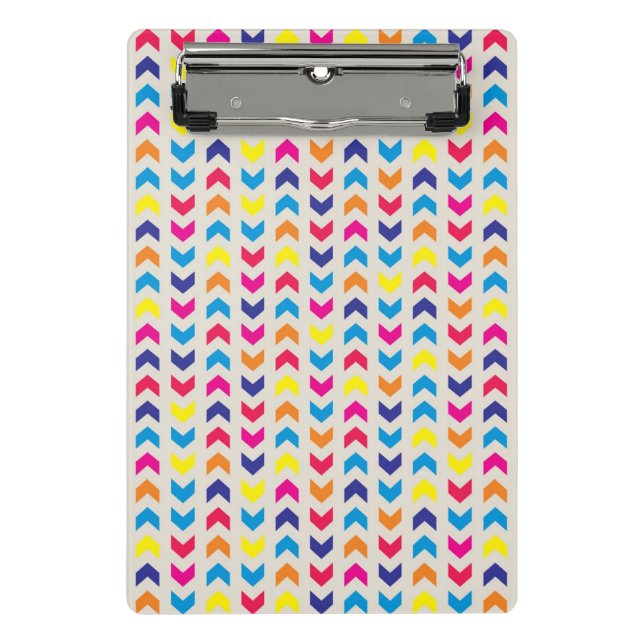 Aztekisches Zickzack buntes Mini Klemmbrett (Vorderseite)