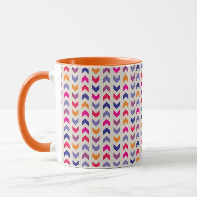Aztekisches Zickzack buntes Muster Tasse (Links)