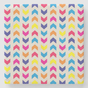 Aztekisches Zickzack buntes Steinuntersetzer