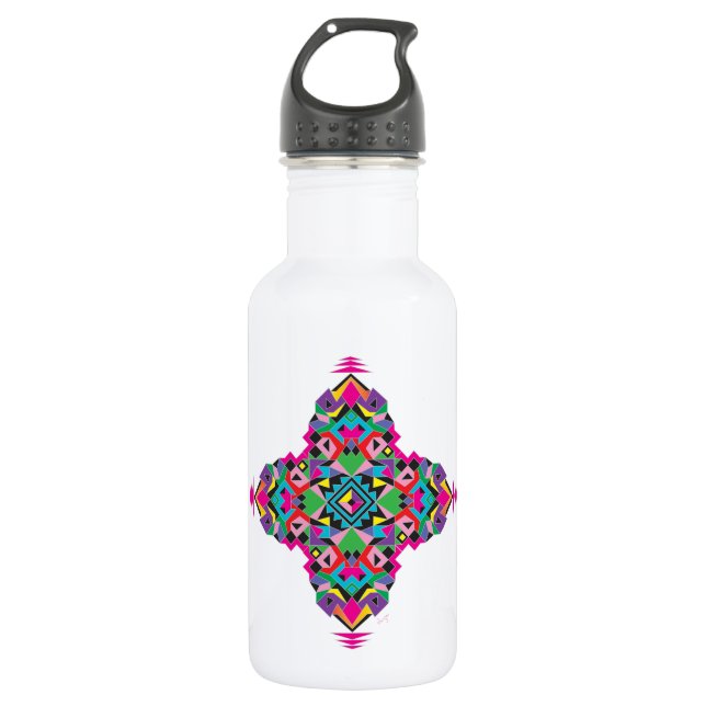 Aztez Muster Design Edelstahlflasche (Vorderseite)