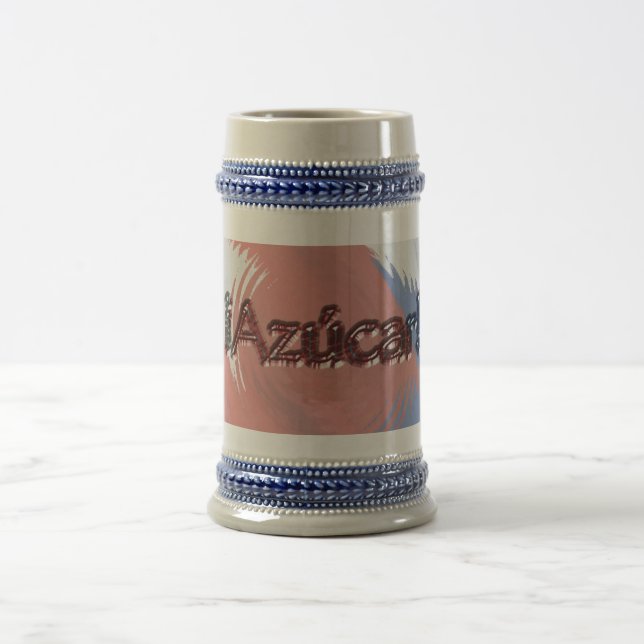 Azucar! auf kubanischer Flagge Bierglas (Mittel)