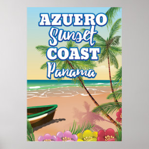 Azuero Sunset Coast Panama Strand Reiseplakat Poster