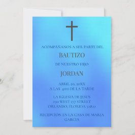 Azul Invitación de bautizo Einladung