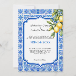 🍋💙Azul & Limone Romance – Foto-Edition  Einladung