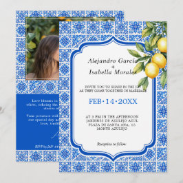 🍋💙Azul & Limone Romance – Foto-Edition Einladung