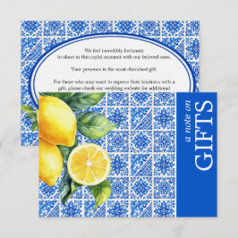 💙🍋Azul & Limone Romance Notiz zu Geschenken Begleitkarte