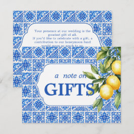 💙🍋Azul & Limone Romance Notiz zu Geschenken Begleitkarte