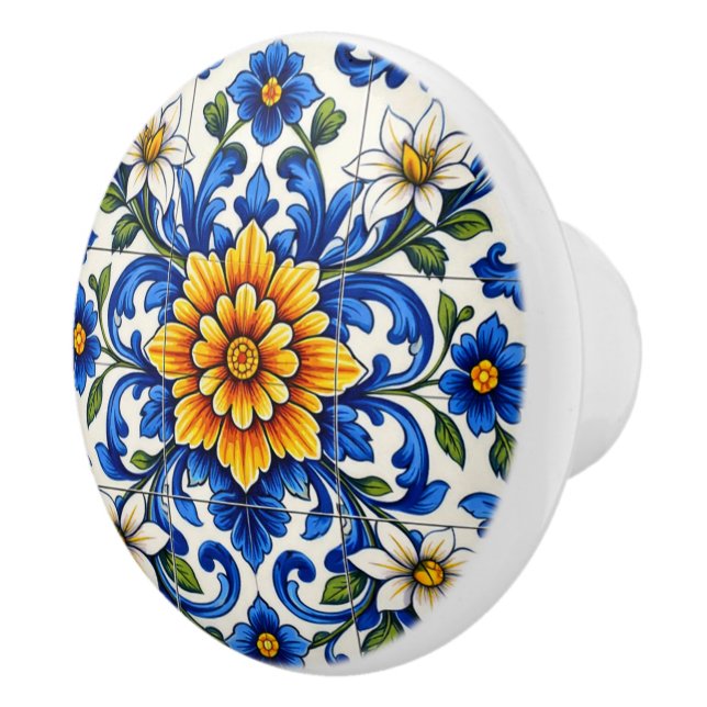 Azul Sol Flor  Keramikknauf (Rechts)