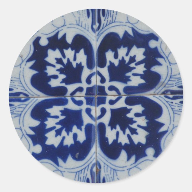 Azulejo-Aufkleber Runder Aufkleber (Vorderseite)