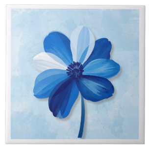 Azulejo Blau und Weiß Moderne Blume Fliese