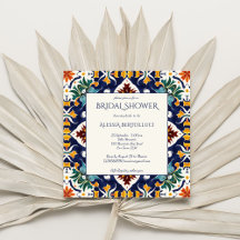 Azulejo blauer Mittelmeerraum Brautparty