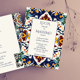 Azulejo blauer portugiesischer Mittelmeerraum Einladung