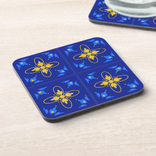 Azulejo bleu et jaune (mini) Dessous de verre lièg