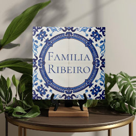 Azulejo Blue Custom House Name Plate Plaque Sign  Fliese