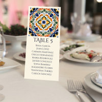 Azulejo blue Vintag Talavera Hochzeitsszene Tischn