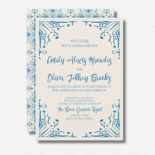 Azulejo Blue Wedding Einladung