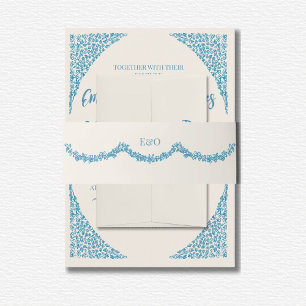 Azulejo Blue Wedding Einladungsbanderole