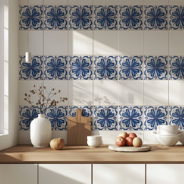 Azulejo Blue White Modern Classic Mediterranean Fliese