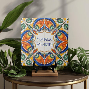 Azulejo Bunte Namensschild Plakette Schild Fliese