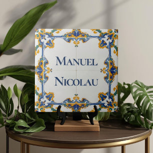 Azulejo Bunte Namensschild Tafel Schild Fliese